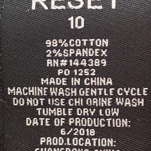 Reset Moto Black Straight Leg Zip Pocket Detail Cotton Span Stretch Jeans Sz 10 - Picture 16 of 16